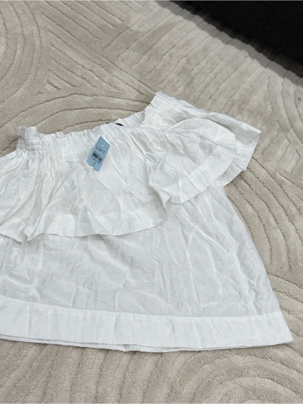LOFT White Ruffled Off-Shoulder Top - Picture 2 of 6